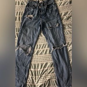 Denim Bootcut Distressed Jeans